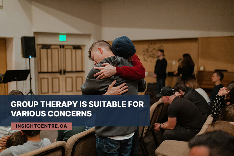 Group therapy is suitable for various concerns
