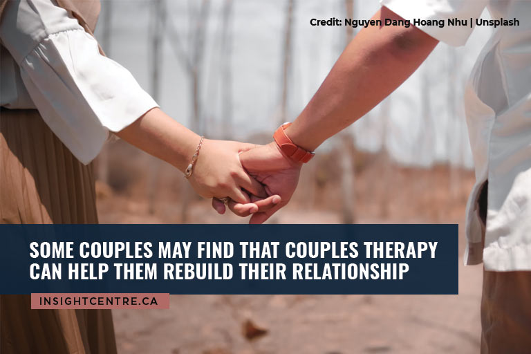 Some couples may find that couples therapy can help them rebuild their relationship