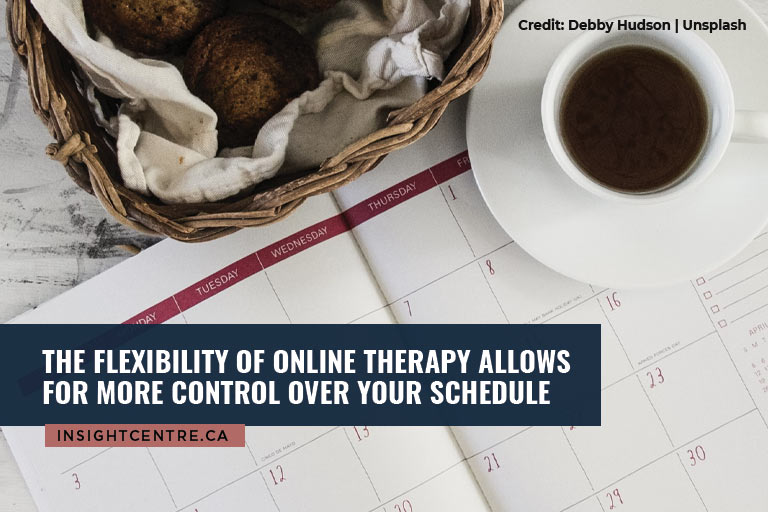 The flexibility of online therapy allows for more control over your schedule